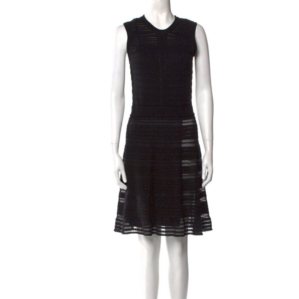 Missoni Dress Size 42 (6) Black Shimmer Knit Semi Sheer Round‎ Neck Sleeveless